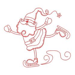 Redwork Stick Figure Santa 03(Md) machine embroidery designs