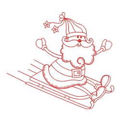 Redwork Stick Figure Santa 10(Lg) machine embroidery designs