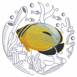Tropical Fish In Coral 10(Sm) machine embroidery designs