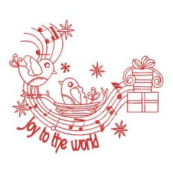 Redwork Christmas Singing Birds 02(Lg)