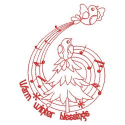 Redwork Christmas Singing Birds 04(Md) machine embroidery designs