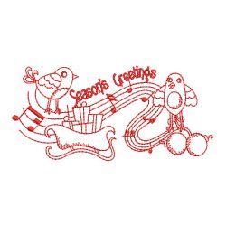 Redwork Christmas Singing Birds 06(Lg) machine embroidery designs