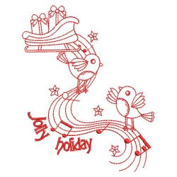 Redwork Christmas Singing Birds 08(Md) machine embroidery designs