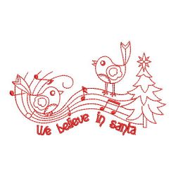 Redwork Christmas Singing Birds 10(Md)