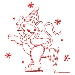 Redwork Skating Animals(Lg) machine embroidery designs