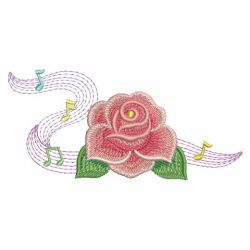 Music Notes Flowers 01(Sm) machine embroidery designs