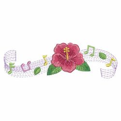 Music Notes Flowers 03(Md) machine embroidery designs