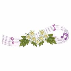 Music Notes Flowers 04(Md) machine embroidery designs