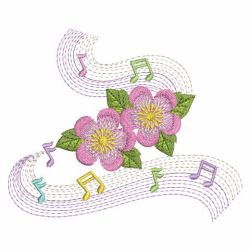 Music Notes Flowers 05(Lg) machine embroidery designs