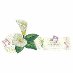 Music Notes Flowers 06(Sm) machine embroidery designs