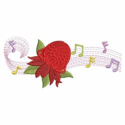 Music Notes Flowers 09(Sm) machine embroidery designs