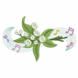Music Notes Flowers 10(Sm) machine embroidery designs