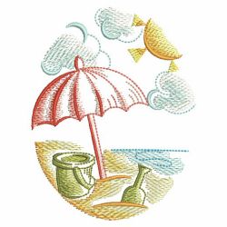 Sketched Beach Fun 01(Md) machine embroidery designs