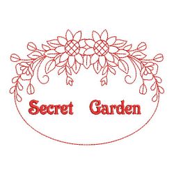 Redwork Secret Garden(Lg) machine embroidery designs