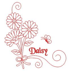 Redwork Daisy 10(Md) machine embroidery designs
