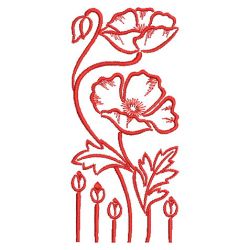 Redwork Poppy 2 02(Lg) machine embroidery designs