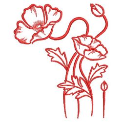 Redwork Poppy 2 03(Lg) machine embroidery designs