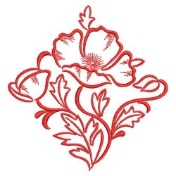 Redwork Poppy 2 09(Md) machine embroidery designs