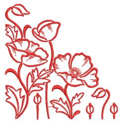 Redwork Poppy 2 10(Sm) machine embroidery designs