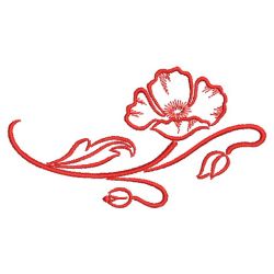 Redwork Poppy 2 11(Sm) machine embroidery designs