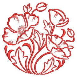 Redwork Poppy 2 12(Lg) machine embroidery designs