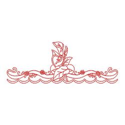 Redwork Flower Borders 05(Lg) machine embroidery designs