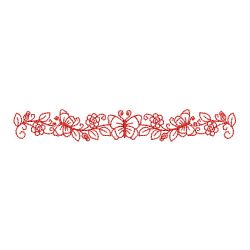 Redwork Flower Borders 09(Md) machine embroidery designs