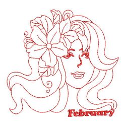 Redwork Monthly Beauty 02(Sm) machine embroidery designs