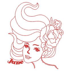 Redwork Monthly Beauty 06(Md) machine embroidery designs