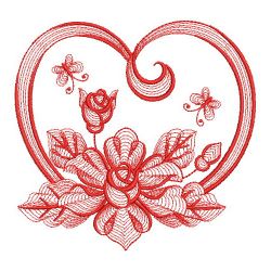 Redwork Rippled Roses(Sm) machine embroidery designs