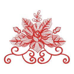 Redwork Rippled Roses 03(Lg) machine embroidery designs