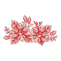 Redwork Rippled Roses 04(Sm) machine embroidery designs