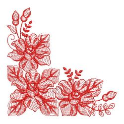 Redwork Rippled Roses 08(Lg) machine embroidery designs