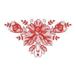 Redwork Rippled Roses 11(Lg) machine embroidery designs