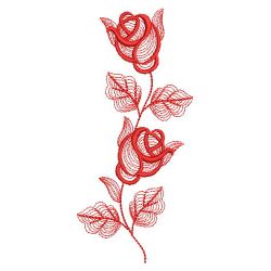 Redwork Rippled Roses 12(Sm) machine embroidery designs
