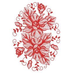 Redwork Rippled Roses 13(Md) machine embroidery designs
