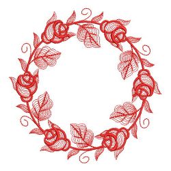 Redwork Rippled Roses 15(Sm) machine embroidery designs