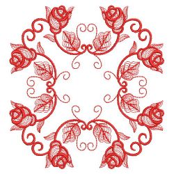 Redwork Rippled Roses 16(Md) machine embroidery designs