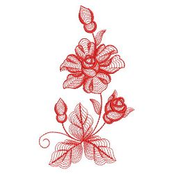 Redwork Rippled Roses 17(Sm) machine embroidery designs