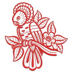 Redwork Mola Parrot 02(Lg) machine embroidery designs
