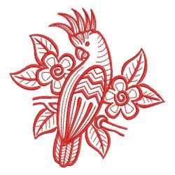 Redwork Mola Parrot 04(Md) machine embroidery designs