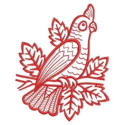 Redwork Mola Parrot 05(Lg) machine embroidery designs