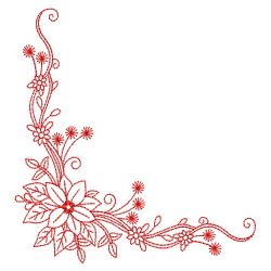 Redwork Flower Corners(Sm) machine embroidery designs