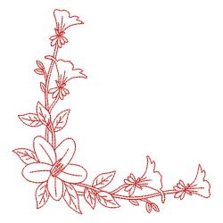 Redwork Flower Corners 02(Md) machine embroidery designs