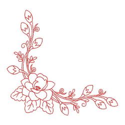 Redwork Flower Corners 03(Md) machine embroidery designs