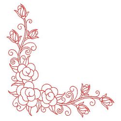 Redwork Flower Corners 05(Md) machine embroidery designs