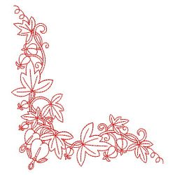 Redwork Flower Corners 06(Md) machine embroidery designs