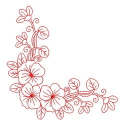Redwork Flower Corners 07(Lg) machine embroidery designs