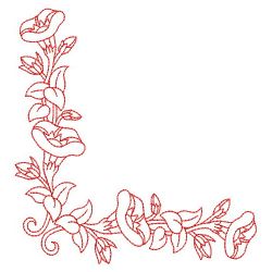 Redwork Flower Corners 09(Md) machine embroidery designs