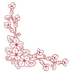 Redwork Flower Corners 10(Lg) machine embroidery designs